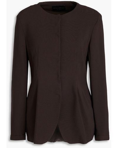 Emporio Armani Pleated Woven Jacket - Black