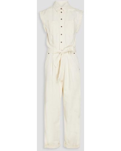 Rag & Bone Belted Cotton-blend Twill Jumpsuit - White