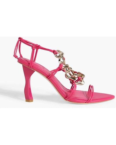 Aje. Astrid Chain-embellished Leather Sandals - Pink