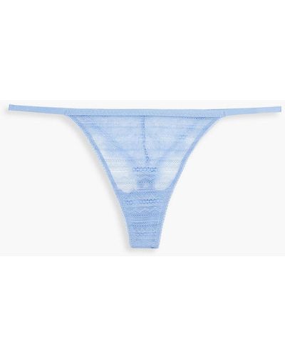 Love Stories Roomservice Leavers Lace Low-rise Thong - Blue