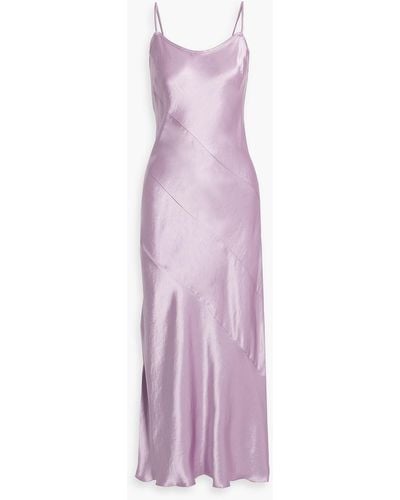 Anna Sui Satin Maxi Slip Dress - Purple