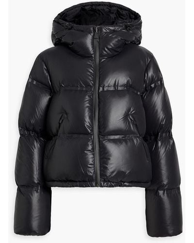 Aztech Mountain Minnie Nuke Cropped Quilted Shell Hooded Down Ski Jacket - Black