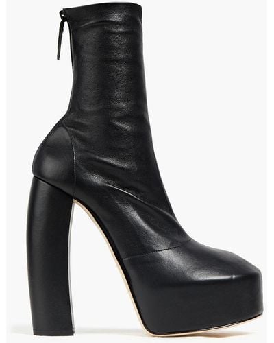 Victoria Beckham Penelope Stretch-leather Platform Ankle Boots - Black