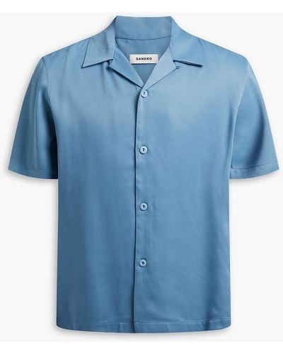 Sandro Satin Shirt - Blue