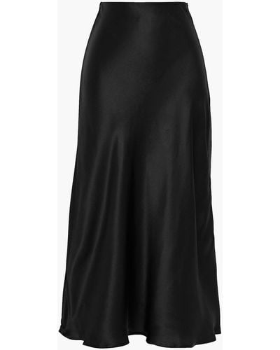 Iris & Ink Mirabelle Organic Silk-satin Midi Skirt - Black