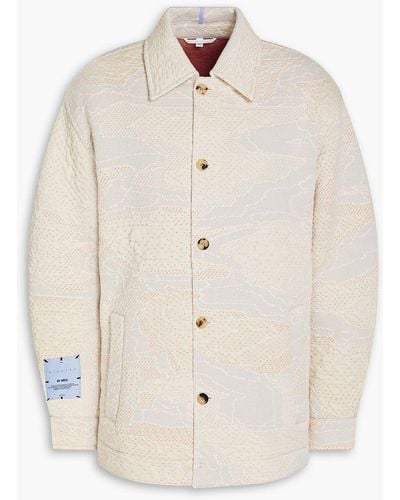 McQ Appliquéd Jacquard-knit Overshirt - White