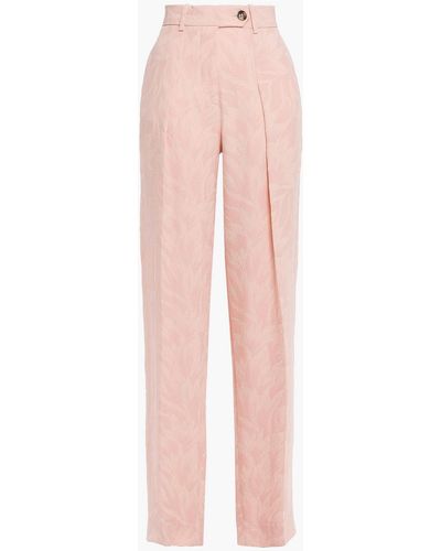 Victoria Beckham Jacquard Wide-leg Pants - Pink