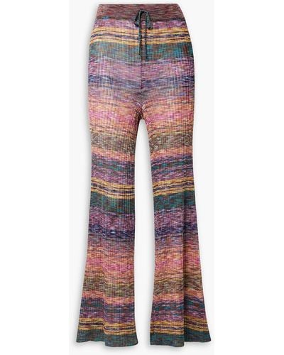 Marques'Almeida Striped Ribbed-knit Flared Trousers