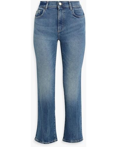 DL1961 Patti hoch sitzende jeans mit geradem bein in ausgewaschener optik - Blau