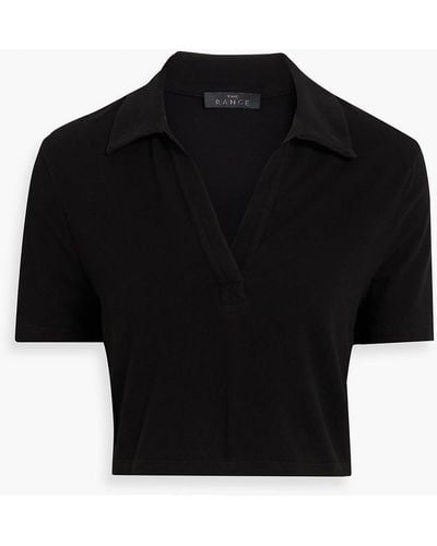The Range Cropped Supima Cotton-blend Polo Shirt - Black