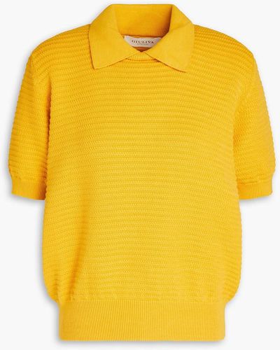 Giuliva Heritage Cotton Polo Jumper - Yellow