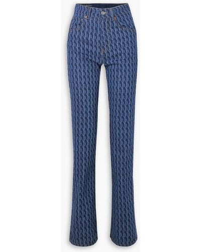 Victoria Beckham Julia Logo-print High-rise Straight-leg Jeans - Blue
