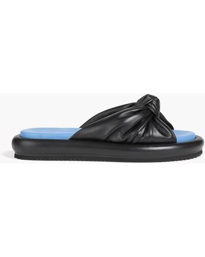 Paul Smith Lotus Knotted Leather Slides - Black