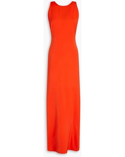 Ronny Kobo Eliah Twist-back Satin Gown - Red