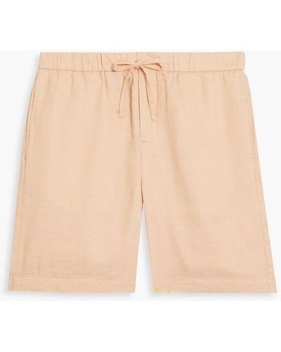 Frescobol Carioca Felipe Linen And Cotton-blend Drawstring Shorts - Natural