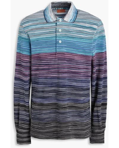 Missoni Space-dyed Cotton Polo Shirt - Blue