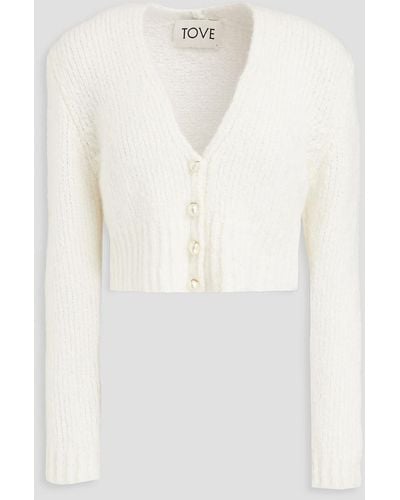 TOVE Cropped Cashmere And Silk-blend Cardigan - White