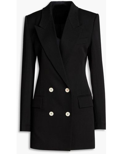 Victoria Beckham Wool-twill Mini Tuxedo Dress - Black