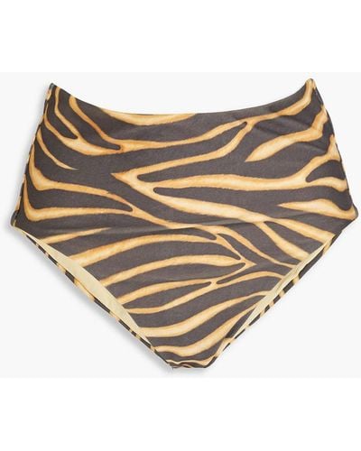 Tigerlily Zahara Tiger-print High-rise Bikini Briefs - Multicolour