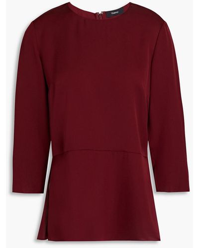 Theory Malydie Silk Blouse - Red