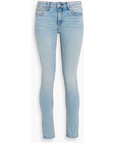 Rag & Bone Cate halbhohe skinny jeans in ausgewaschener optik - Blau