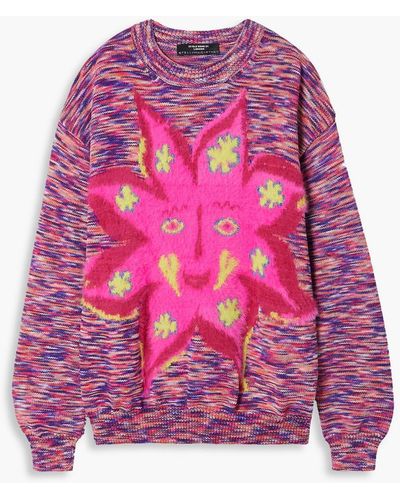 Stella McCartney + Ed Curtis Space-dyed Intarsia-knit Sweater - Pink