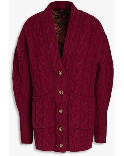 Etro Cable-knit Cardigan - Red
