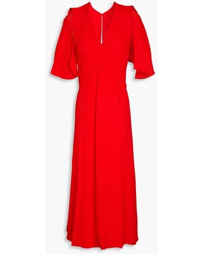 Victoria Beckham Cold-shoulder Cutout Crepe Midi Dress - Red