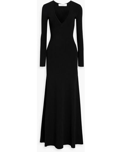 Victoria Beckham Stretch-knit Gown - Black