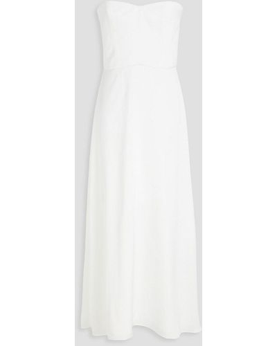Ba&sh Strapless Satin-crepe Midi Dress - White