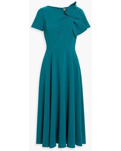 ROKSANDA Bow-embellished Crepe Midi Dress - Blue