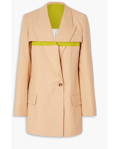 Nina Ricci Convertible Double-breasted Wool And Mohair-blend Canvas Blazer - Orange