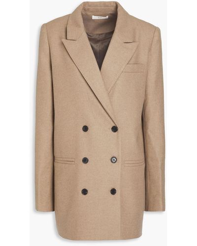 Co. Double-breasted Wool And Cashmere-blend Blazer - Natural