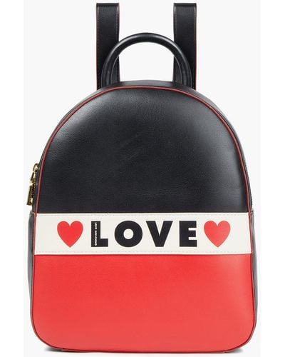 Love Moschino Printed Faux Leather Backpack - Black