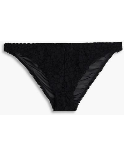 Stella McCartney Lace And Stretch-jersey Mid-rise Briefs - Black