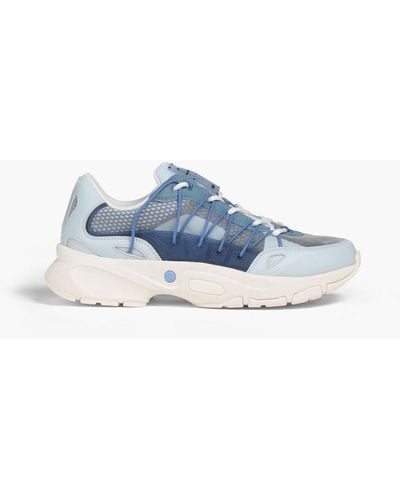 McQ Aratana Suede-trimmed Leather And Mesh Sneakers - Blue
