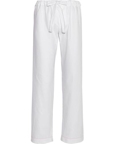 Bodas Cottontwill Pajama Pants - White
