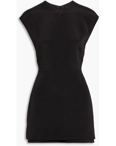 Valentino Garavani Skirt-effect Wool-blend Crepe Playsuit - Black