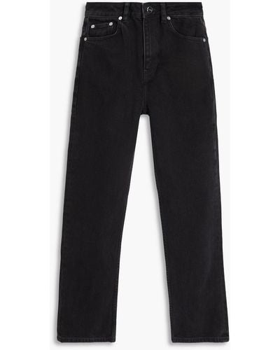 Ganni Hoch sitzende cropped jeans mit geradem bein - Schwarz