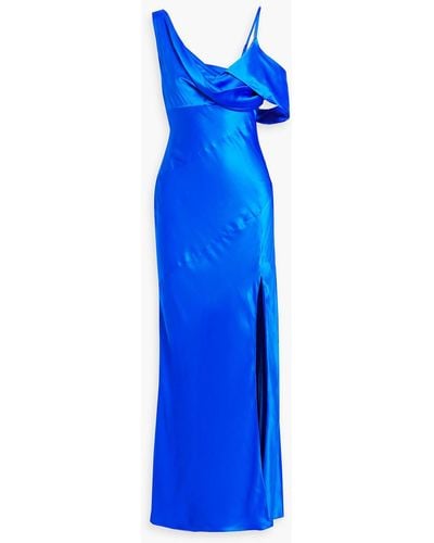 Nicholas Presley Draped Silk-satin Gown - Blue