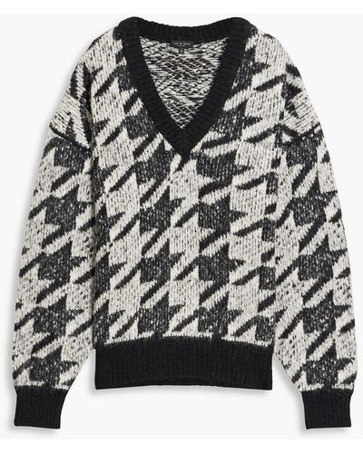 Rag & Bone Edith pullover aus jacquard-strick mit hahnentrittmuster - Schwarz