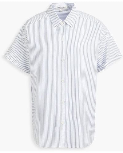 Alex Mill Gestreiftes hemd aus baumwollpopeline - Weiß