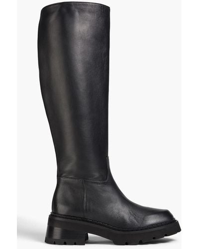 BY FAR Russel Leather Knee Boots - Black