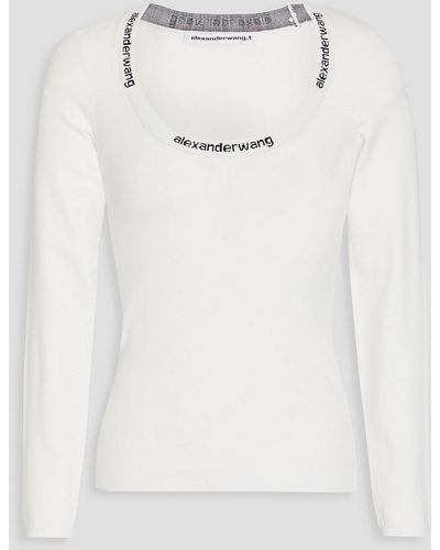 T By Alexander Wang Stretch-knit Top - Grey