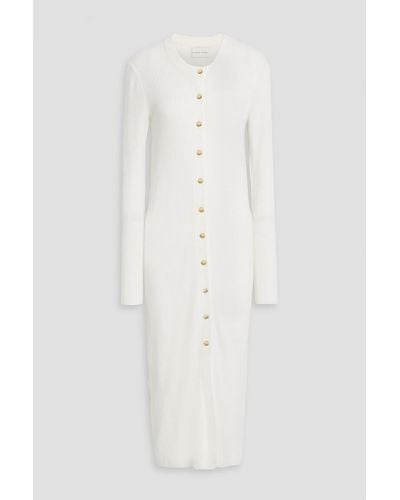 Loulou Studio Sobral Ribbed Wool And Cashmere-blend Midi Dress - White