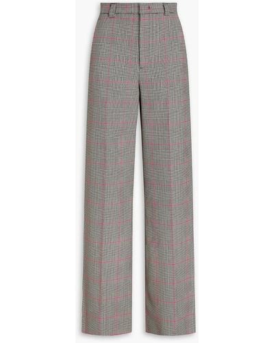 RED Valentino Prince Of Wales Checked Tweed Wide-leg Trousers - Grey