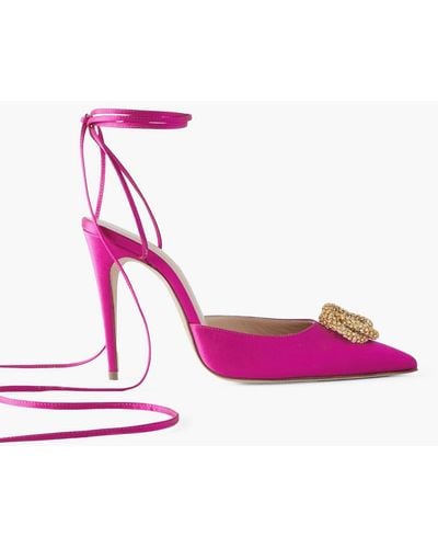Magda Butrym Crystal-embellished Satin Court Shoes - Pink