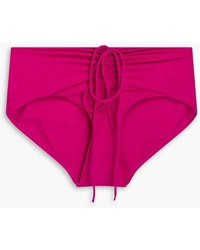 Christopher Esber Odessa Ruched High-rise Bikini Briefs - Pink