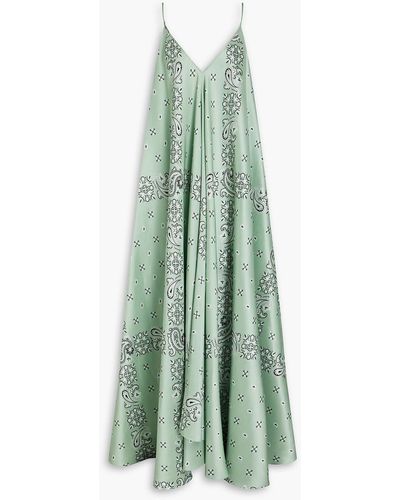 Petar Petrov Aena Oversized Paisley-print Silk-shantung Maxi Dress - Green
