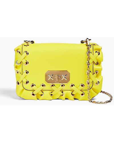 Red(V) Rock Ruffles Leather Shoulder Bag - Yellow